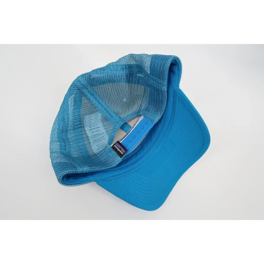 Patagonia P-6 Logo Trucker Hat White Vessel Blue Snapback Mesh Cap WVLB‎